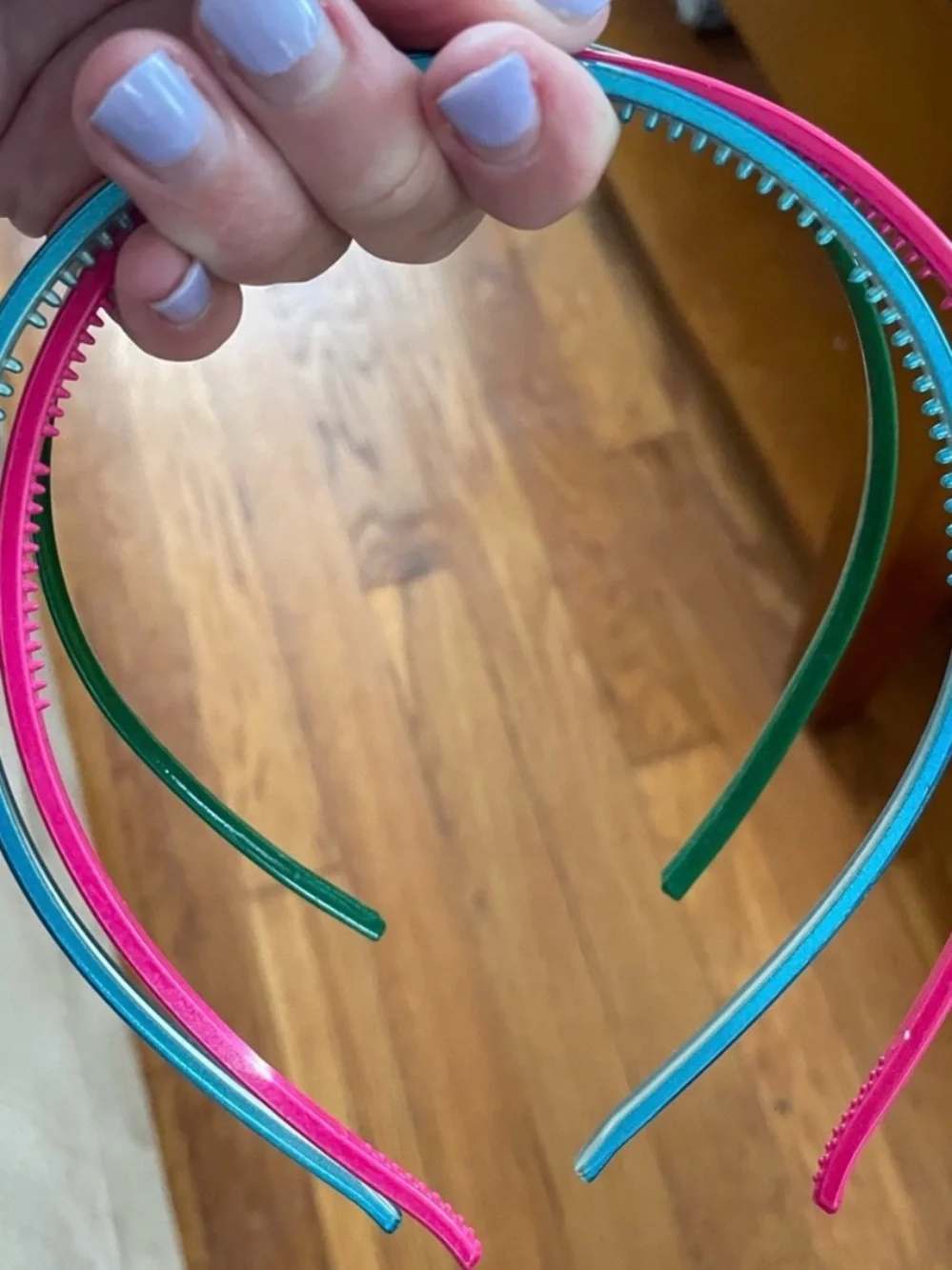 Set of Three Colored Headbands - Green, Pink, Blue